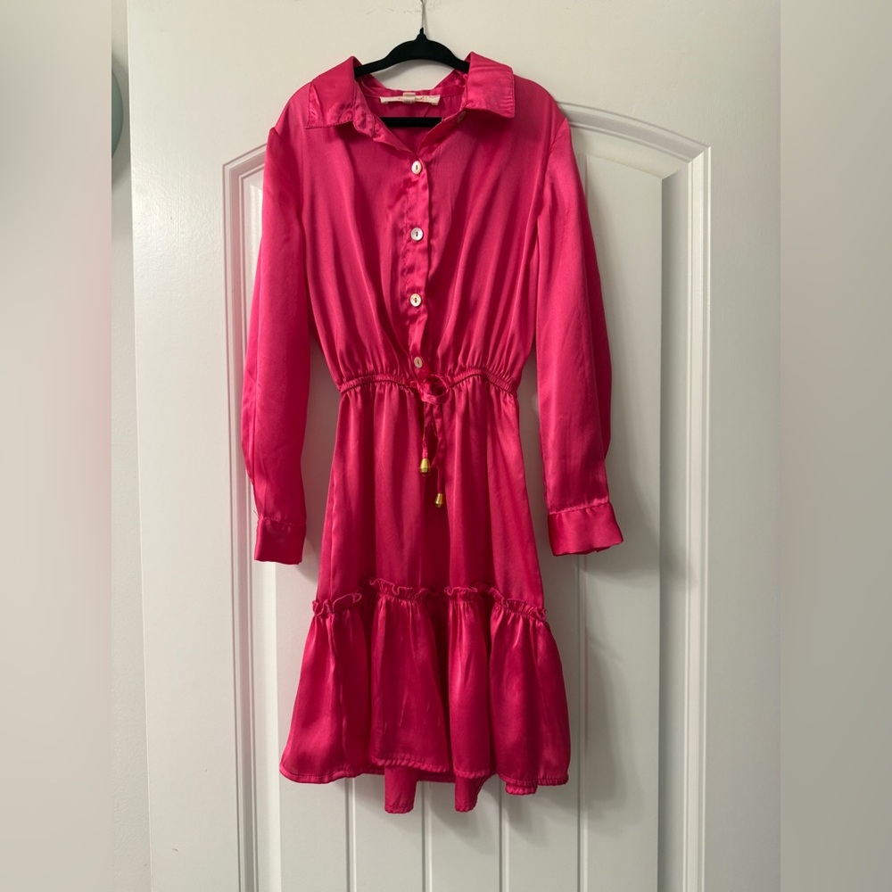 💖Blush satin dress size S/7 perfect for Valentine’s Day please see description